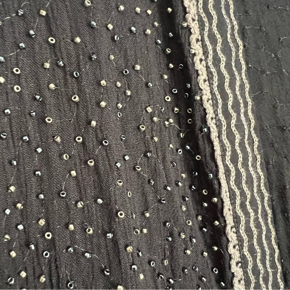 Bl^nk London Beaded Open Front Duster Cardi New Black Anthropologie one size - Picture 4 of 8